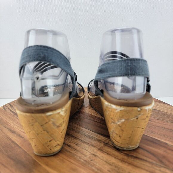 Skechers Cali Womens Size 7 Blue Beverlee-Smitten Kitten Wedge Sandals 38527 - Picture 4 of 9